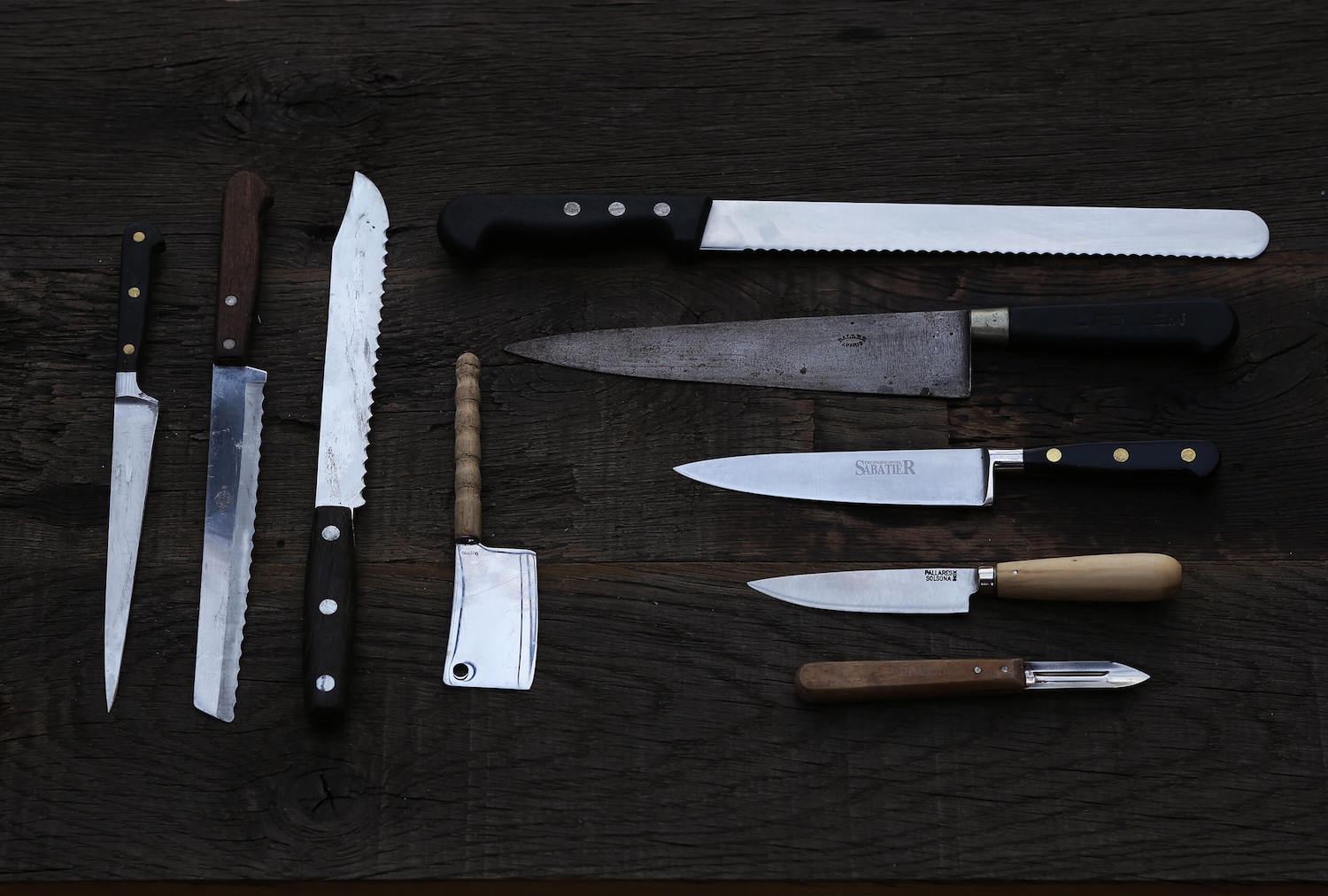 divers couteaux de cuisine